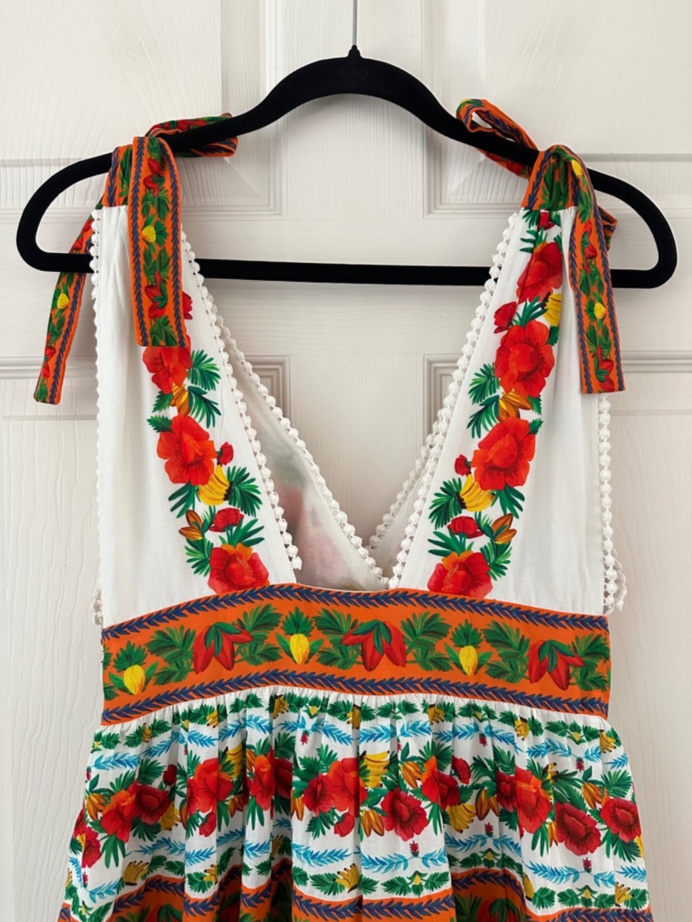 Farm Rio x Anthropologie V-neck Tiered Mini Dress Women's Size Small - Picture 9 of 16